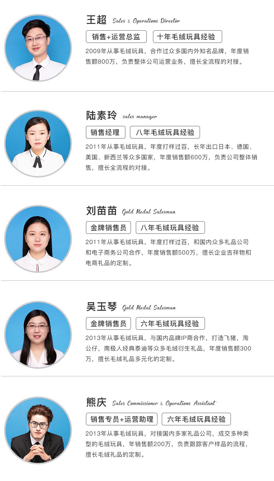 玩具销售团队展示图